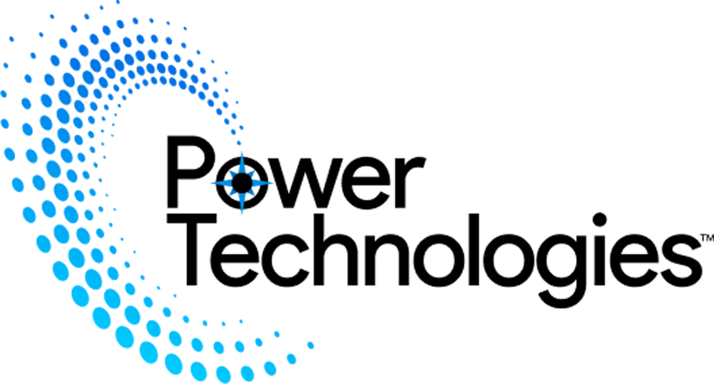 power technology logo blue black